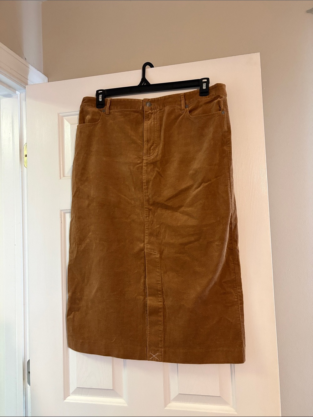 Talbots Brown Corduroy Midi Skirt